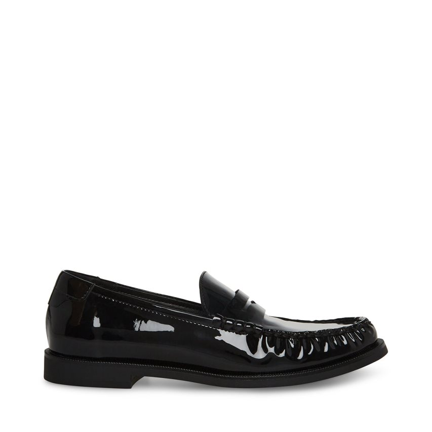 Black Steve Madden Emmet Patent Women\'s Loafers | PH 7512DMH